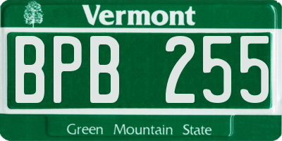 VT license plate BPB255