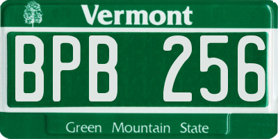 VT license plate BPB256
