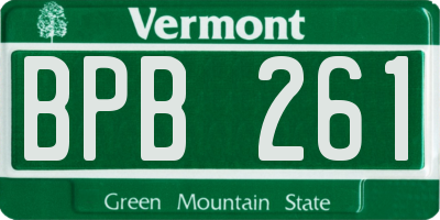 VT license plate BPB261