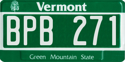 VT license plate BPB271