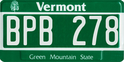VT license plate BPB278