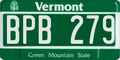 VT license plate BPB279