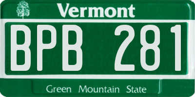 VT license plate BPB281