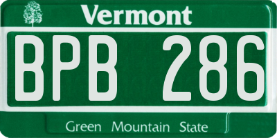 VT license plate BPB286