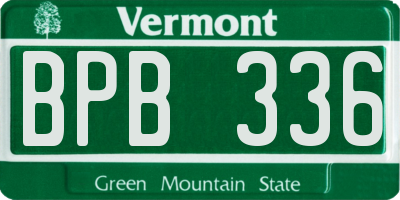 VT license plate BPB336