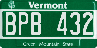 VT license plate BPB432