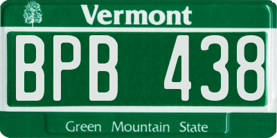 VT license plate BPB438