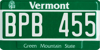 VT license plate BPB455