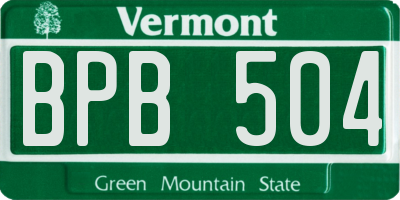 VT license plate BPB504