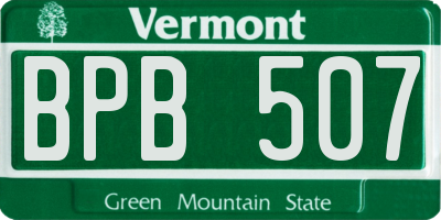 VT license plate BPB507