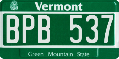 VT license plate BPB537
