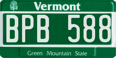 VT license plate BPB588