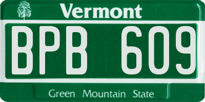 VT license plate BPB609