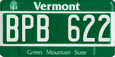 VT license plate BPB622