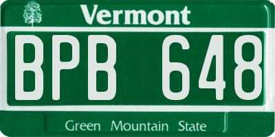 VT license plate BPB648
