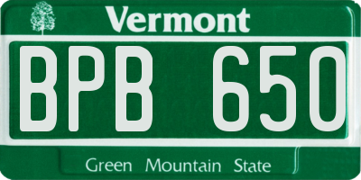 VT license plate BPB650