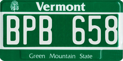 VT license plate BPB658
