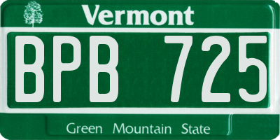 VT license plate BPB725