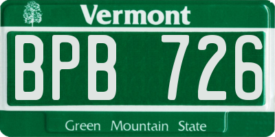 VT license plate BPB726