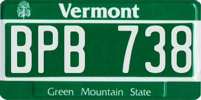 VT license plate BPB738