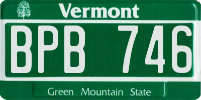 VT license plate BPB746