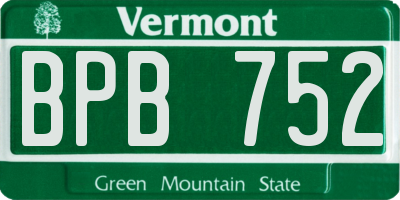 VT license plate BPB752