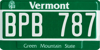 VT license plate BPB787