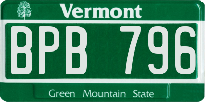 VT license plate BPB796