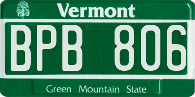 VT license plate BPB806