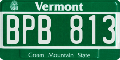 VT license plate BPB813