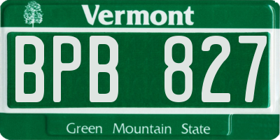 VT license plate BPB827
