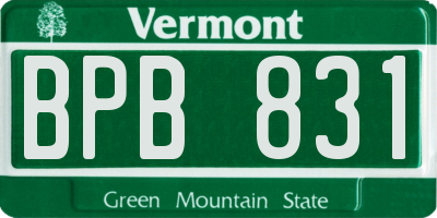 VT license plate BPB831