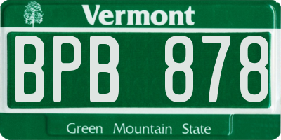 VT license plate BPB878