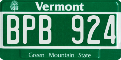 VT license plate BPB924