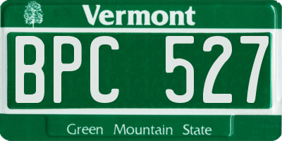 VT license plate BPC527