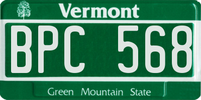 VT license plate BPC568