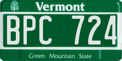 VT license plate BPC724
