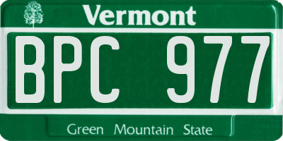 VT license plate BPC977