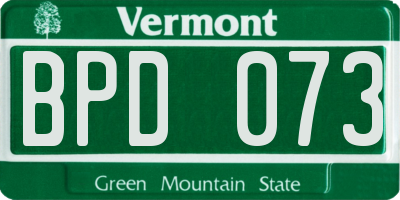 VT license plate BPD073