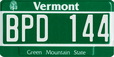 VT license plate BPD144