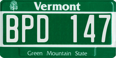 VT license plate BPD147