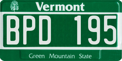 VT license plate BPD195