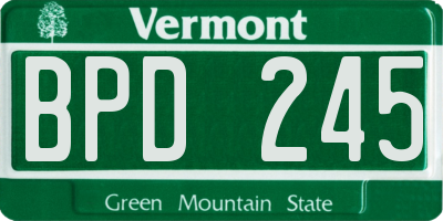 VT license plate BPD245