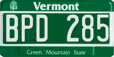 VT license plate BPD285
