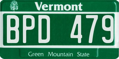 VT license plate BPD479