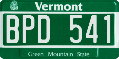 VT license plate BPD541