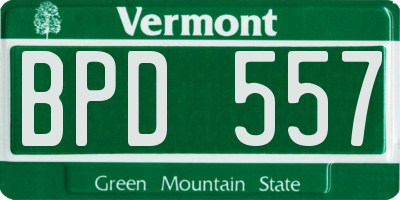 VT license plate BPD557