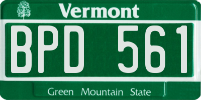 VT license plate BPD561