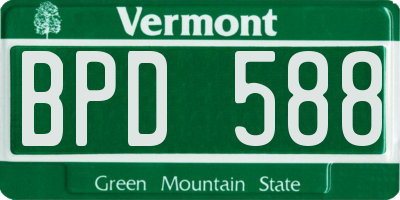 VT license plate BPD588