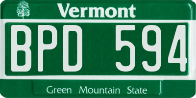 VT license plate BPD594